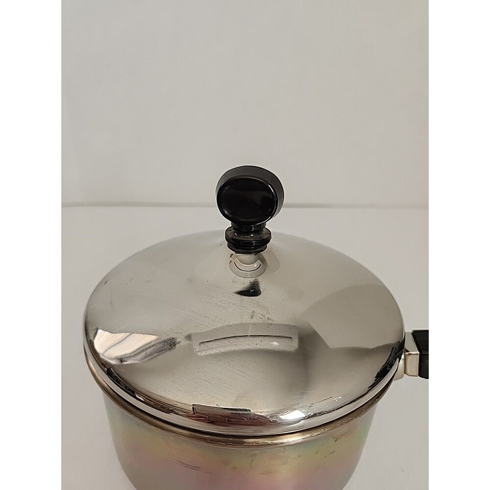 Vintage Farberware 1 QT Saucepan Aluminum Clad Stainless Steel w/ Lid - Picture 6 of 8